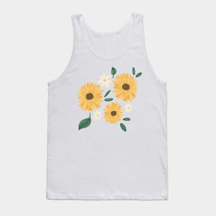 Sunflower Bunch Design Tank Top